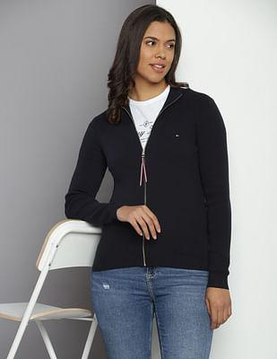 organic cotton ribbed cardigan