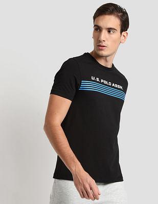 striped logo sport t-shirt