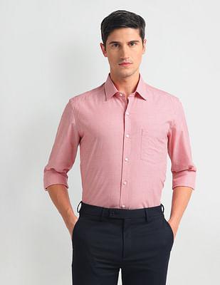 manhattan slim fit fil-a-fil shirt