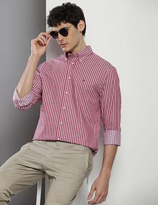 vertical stripe stretch shirt