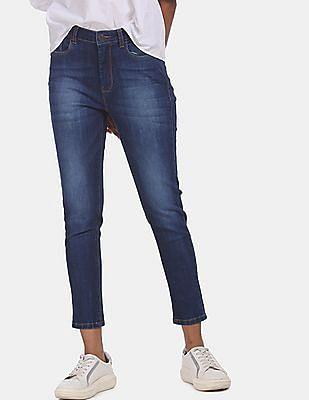 navy high rise veronica skinny fit jeans