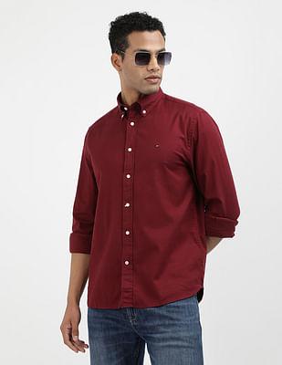 long sleeve brushed solid shirt