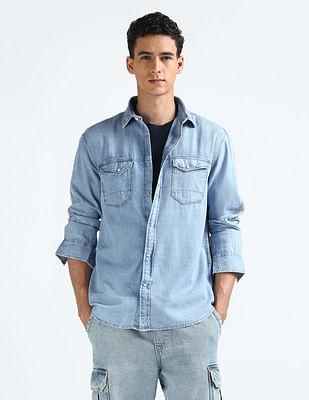 chambray weave cotton shirt