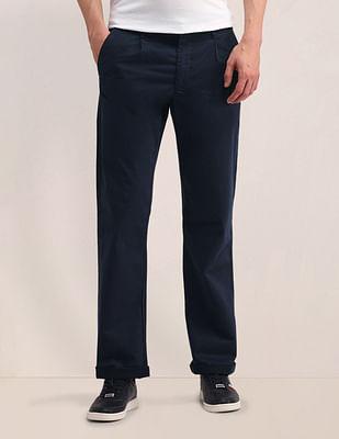 riley straight fit twill trousers