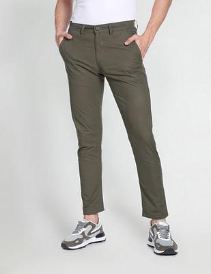 super slim fit twill casual trousers