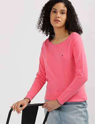 boat neck solid sweater