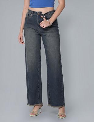 high rise wide leg jeans