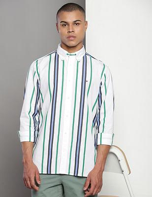 organic cotton vertical stripe shirt