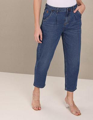 slouch fit rinsed jeans