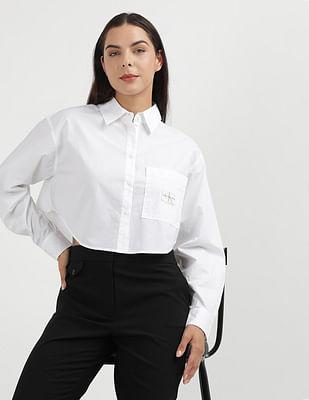 relaxed cropped shirt