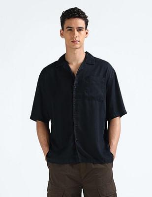 cuban collar denim shirt