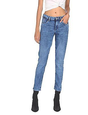 veronica skinny fit acid wash jeans