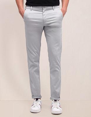 austin slim fit solid trousers