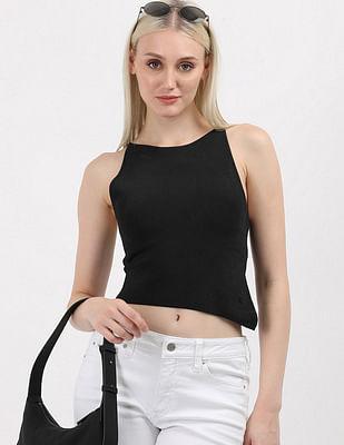 rayon asymmetrical tank top sweater