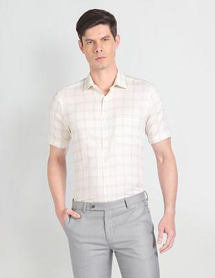 short sleeve tartan check shirt