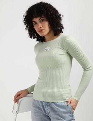 woven label tight sweater