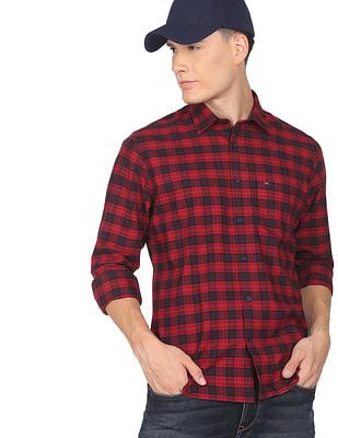 modern oxford tartan check casual shirt