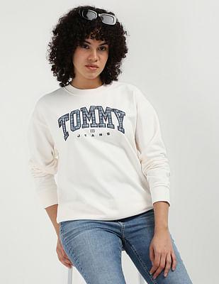 embroidered crew neck sweater