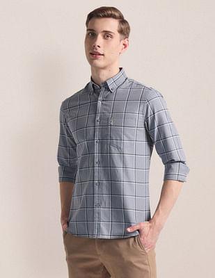 windowpane check dobby shirt