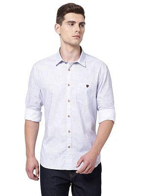 men multi colour all over print slim fit casual shirt