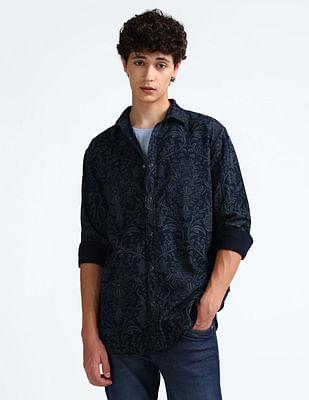 slim fit pure cotton chambray shirt