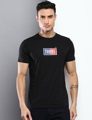 timeless textured logo slim fit t-shirt