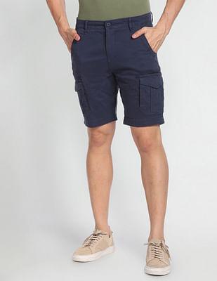 mid rise slim cargo shorts