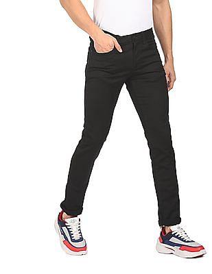 men black mid rise justin skinny fit jeans