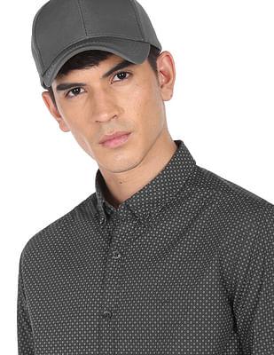 men black cotton printed casual shirt