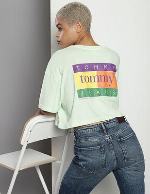 oversized cropped summer flag t-shirt