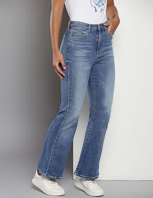 high rise flared jeans