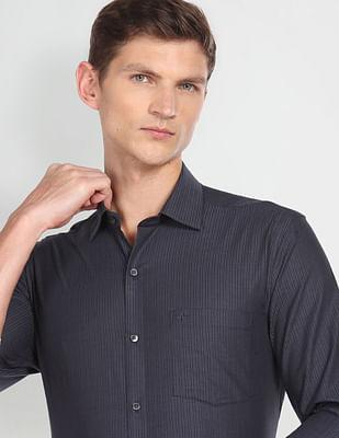 vertical stripe cotton formal shirt