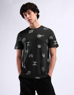 abstract print crew neck t-shirt