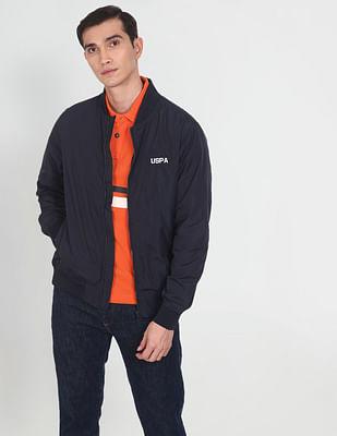 solid polyester bomber jacket