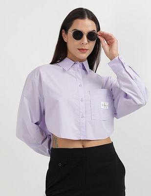 relaxed cropped shirt