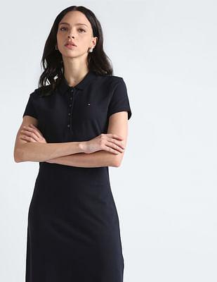 solid pique slim fit polo dress