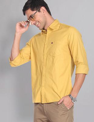 slim fit soladel uv stretch oxford casual shirt