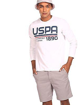 men white long sleeve brand print t-shirt