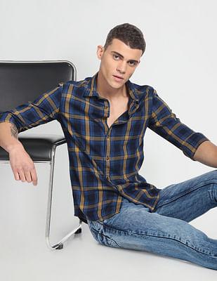 tartan twill slim shirt