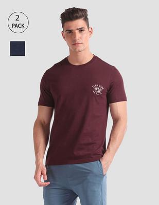 tonal logo cotton iyal lounge t-shirt - pack of 2