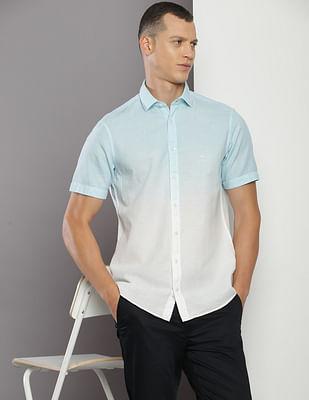 cotton poplin ombre shirt