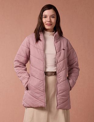 longline high neck puffer jacket