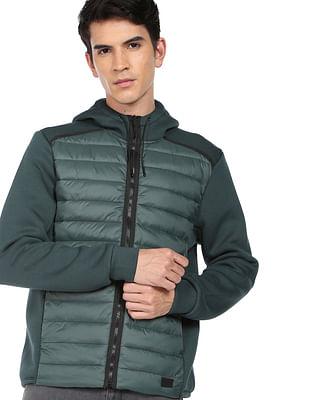 panelled hood jacket