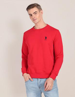 crew neck solid sweatshirt