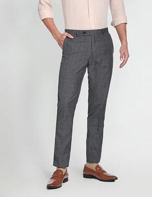 glen check dobby formal trousers