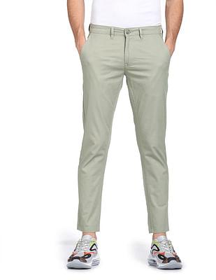 super slim fit twill casual trousers