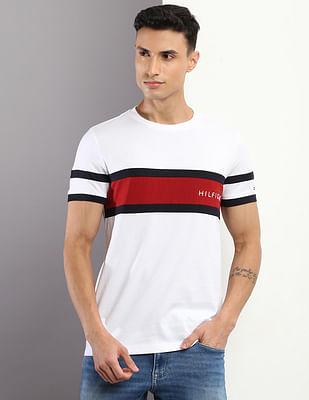 organic cotton colour block slim fit t-shirt