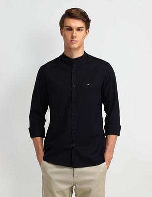 solid manhattan slim fit shirt