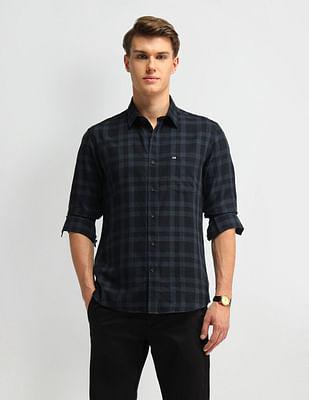 slim fit tartan checks shirt