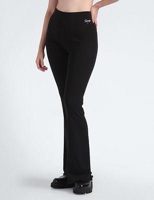 elasticized waist flared pants